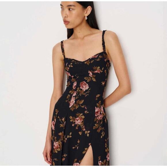 Reformation 6 Katara Floral Black Dress - Picture 2 of 12